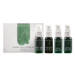 Organic Trial and Travel Kit Essentials on white background