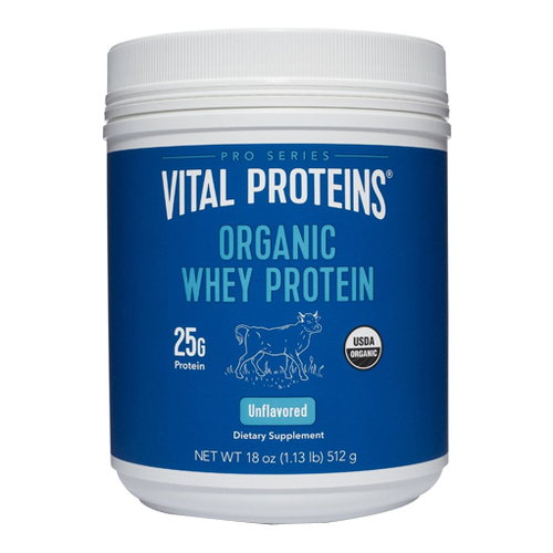 Vital Proteins Organic Whey Protein on white background