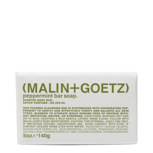 Malin + Goetz Peppermint Bar Soap on white background