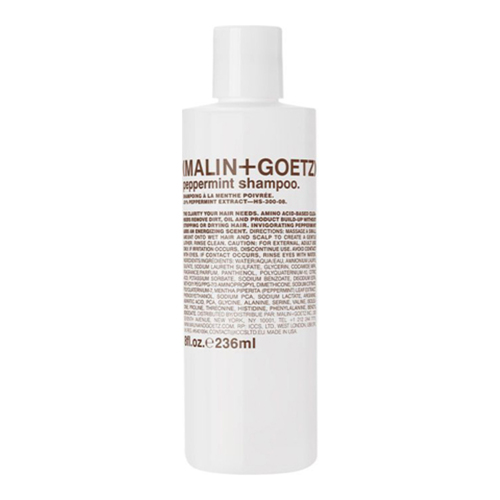 Malin + Goetz Peppermint Shampoo on white background