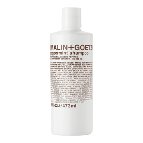 Malin + Goetz Peppermint Shampoo on white background