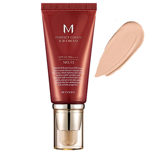 MISSHA Perfect Cover BB Cream SPF42/PA+++ (No.13 | Bright Beige), 50ml/1.7 fl oz