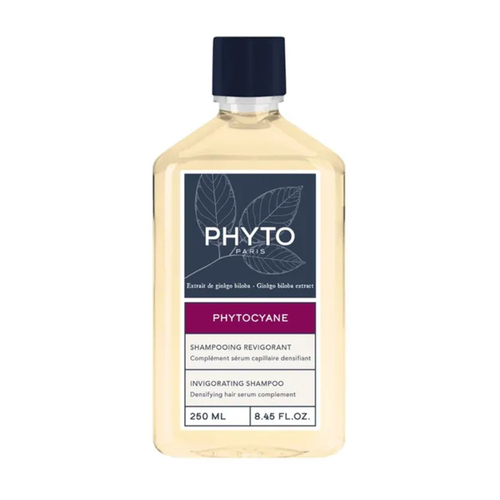 Phyto Phytocyane Shampoo on white background