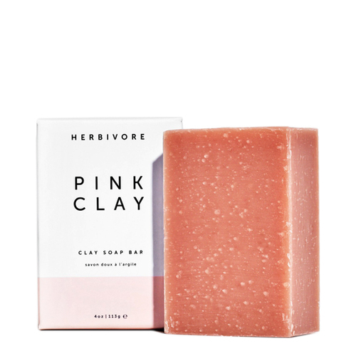 Herbivore Botanicals Pink Clay Cleansing Bar Soap on white background