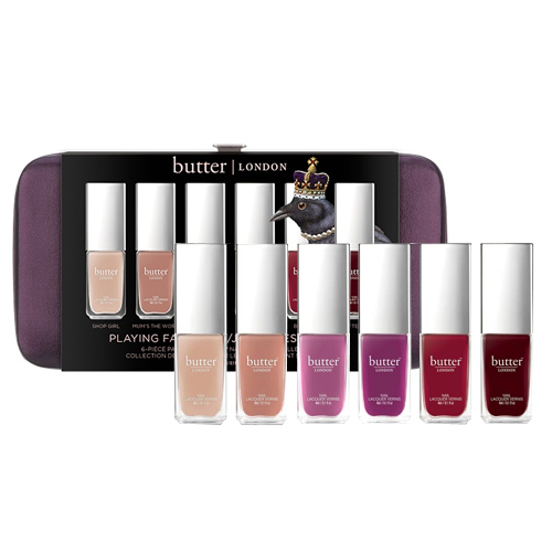 butter LONDON Playing Favorites Nail Polish Set on white background