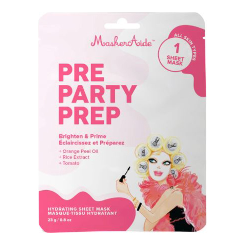 MaskerAide Pre Party Prep Facial Sheet Mask on white background