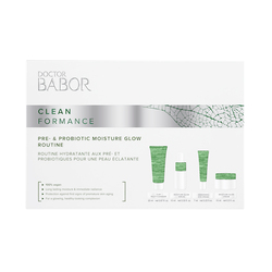 Pre- and Probiotic Moisture Glow Routine Set on white background