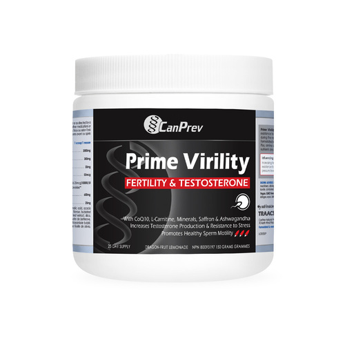 CanPrev Prime Virility Fertility and Testosterone on white background