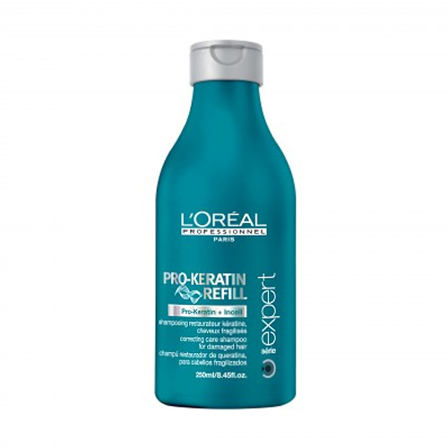 Loreal Professional Paris Pro-Keratin Refill Correcting Care Shampoo on white background