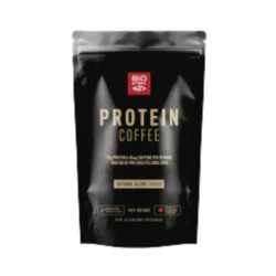 Protein Coffee on white background