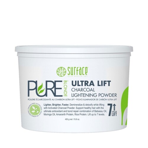 Surface Pure Blonde Ultra Lift Charcoal Powder, 450g/15.87 oz Surface Pure Blonde Ultra Lift Charcoal Powder on white background