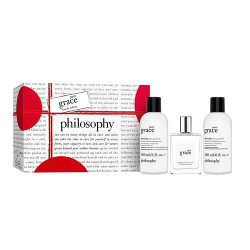 Philosophy Pure Grace EDT Gift Set Trio on white background