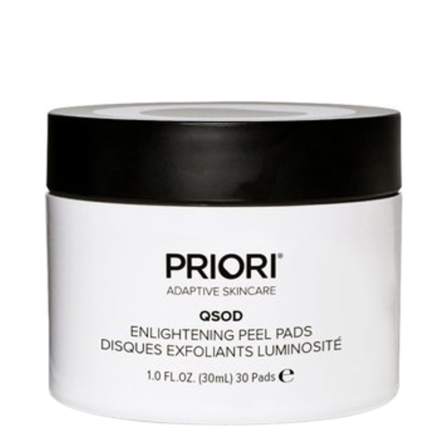 Priori Q+SOD Enlightening Peel Pads on white background