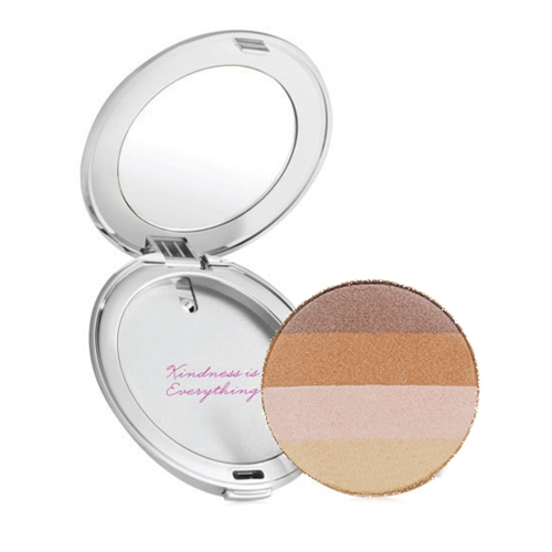 jane iredale Quad Bronzer with Silver Refillable Compact - Moonglow on white background