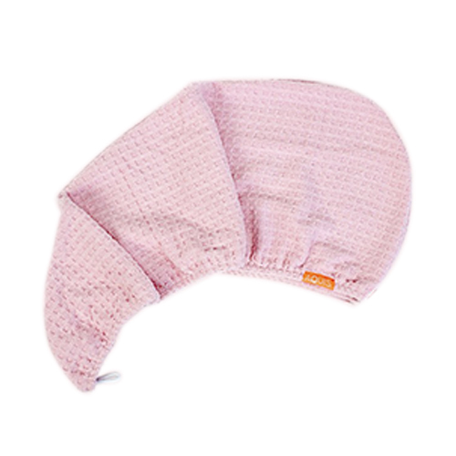 AQUIS Rapid Dry Waffle Hair Turban - Blush, 1 piece