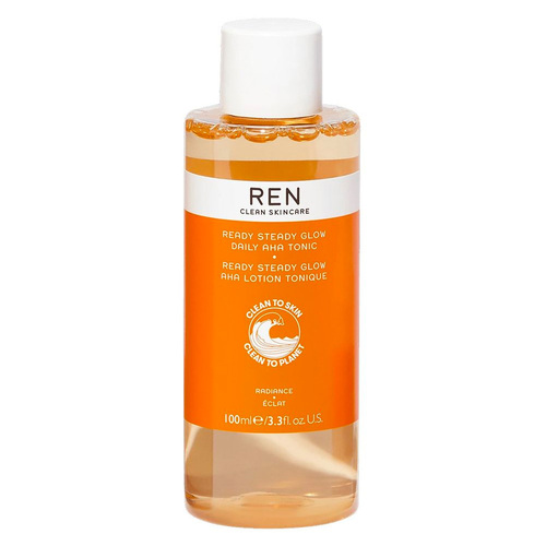 Ren Ready Steady Glow Daily AHA Tonic on white background