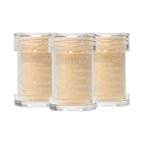 jane iredale Refill Canister for Powder-Me SPF 30 Refillable Brush - Golden on white background