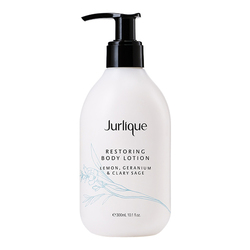Restoring Lemon, Geranium and Clary Sage Body Lotion on white background