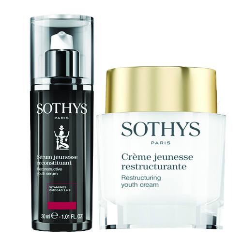 Sothys Restructuring Youth Cream + Reconstructive Youth Serum Duo on white background
