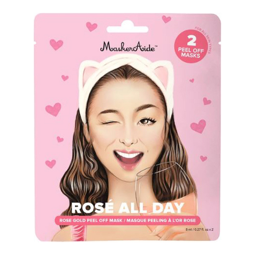 MaskerAide Rose All Day Rose Gold Peel Off Mask on white background