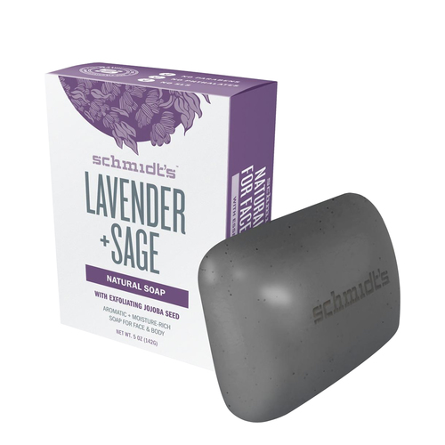 Schmidts Natural Bar Soap - Lavender + Sage on white background