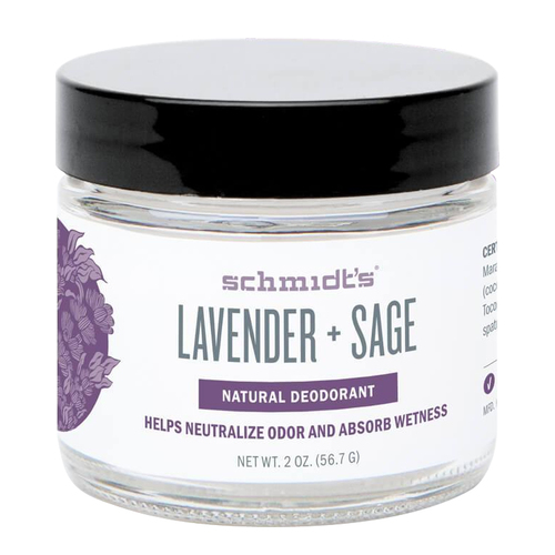 Schmidts Natural Deodorant Jar - Lavender + Sage on white background
