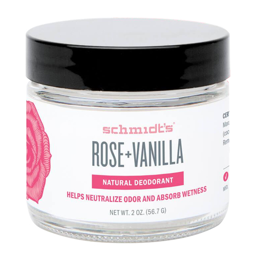 Schmidts Natural Deodorant Jar - Rose + Vanilla on white background
