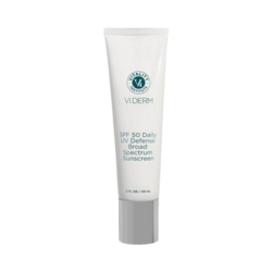 SPF 50 Daily UV Defense Broad Spectrum Sunscreen on white background