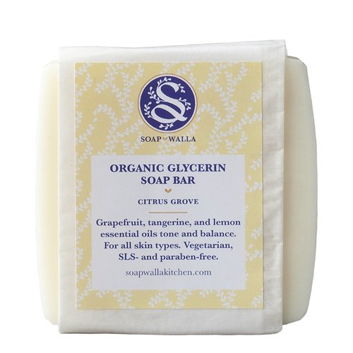 Soapwalla Organic Glycerin Soap Bar - Citrus Grove on white background