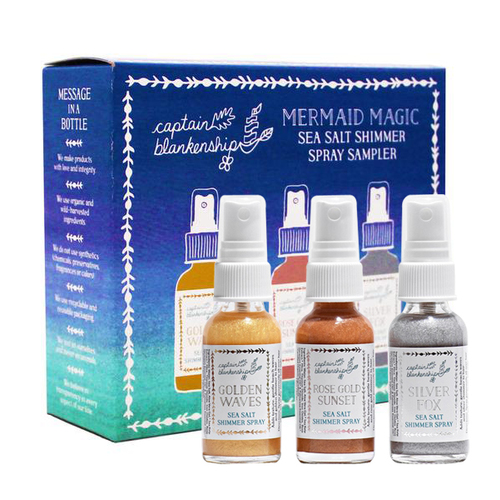 Captain Blankenship Mermaid Magic Sea Salt Shimmer Spray Set on white background