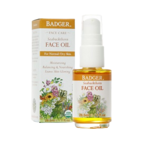 Badger Balms Seabuckthorn Face Oil (Dry Skin) on white background