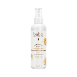 Sensitive Baby Fragrance Free Diaper Rash Cream Spray on white background
