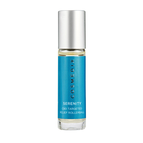 CosMedix Serenity CBD Targeted Relief Rollerball on white background