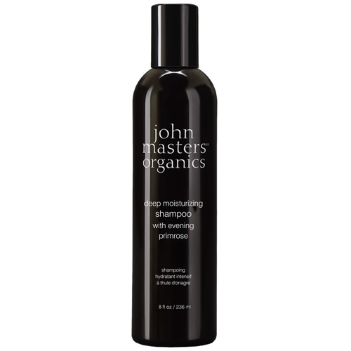 John Masters Organics Shampoo for Dry Hair with Evening Primrose on white background