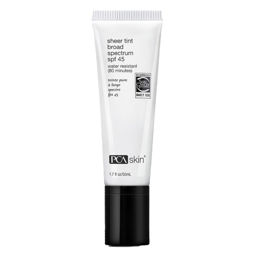 PCA Skin Sheer Tint Broad Spectrum SPF 45 on white background
