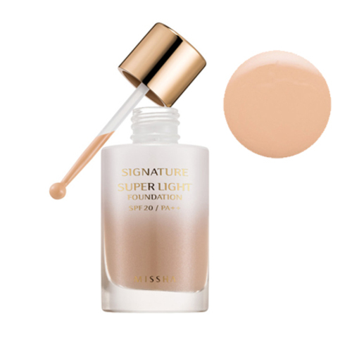 MISSHA Signature Super Light Foundation SPF20 / PA++ (C21) on white background