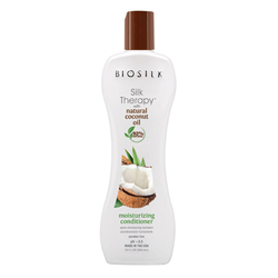 Silk Therapy with Natural Coconut Oil Moisturizing Conditioner on white background