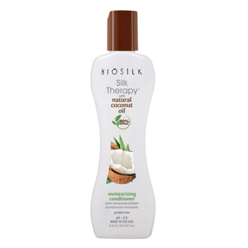 Biosilk  Silk Therapy with Natural Coconut Oil Moisturizing Conditioner on white background