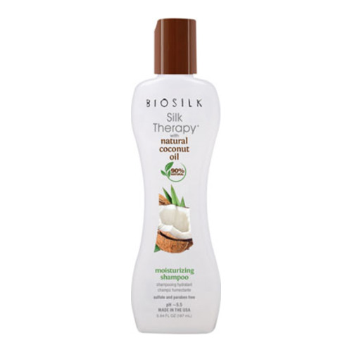 Biosilk  Silk Therapy with Natural Coconut Oil Moisturizing Shampoo on white background