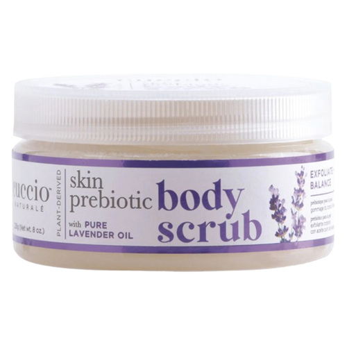 Cuccio Skin Prebiotic Body Scrub on white background