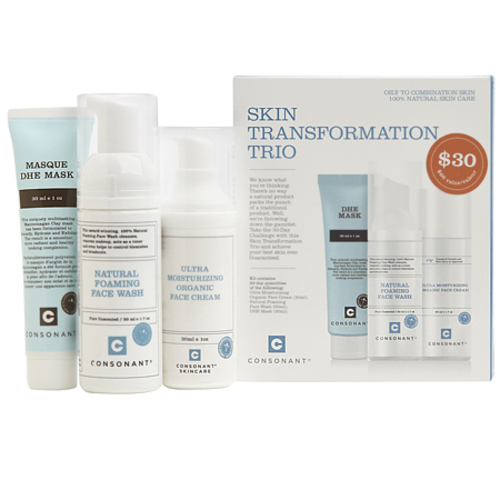 Consonant Skin Transformation Trio w/ Reg Face Cream on white background