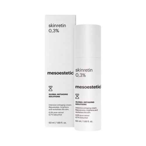 Mesoestetic Skinretin 0.3% on white background