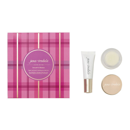 jane iredale Smooth and Renew Sugar Lip Scrub and Hydrating Mask Duo on white background