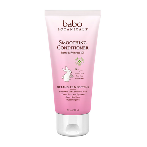 Babo Botanicals Smoothing Berry Primrose Detangling Conditioner on white background