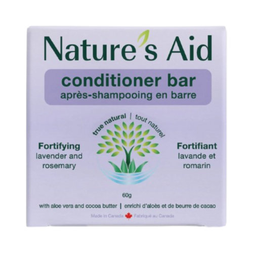 Nature's Aid Solid Conditioner Bar - Lavender and Rosemary, 60g/2.12 oz Natures Aid Solid Conditioner Bar - Lavender and Rosemary on white background