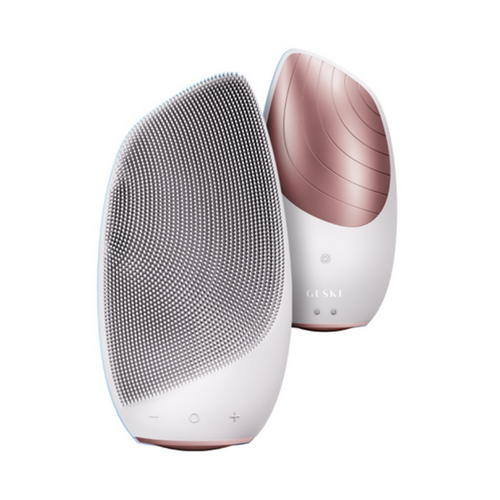 Geske Sonic Thermo Facial Brush 6 in 1 - Gray on white background