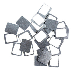 Square Metal Stickers on white background