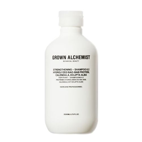 Grown Alchemist Strengthening - Shampoo 0.2 Hydrolyzed BaoBab Protein Calendula Eclipta Alba on white background