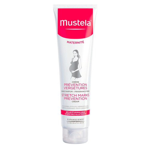 Mustela Stretch Marks Cream on white background