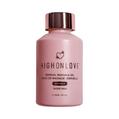 High on Love Sugar High Massage Oil on white background
